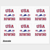 USA Rowing Quadratischer Aufkleber (Blatt)