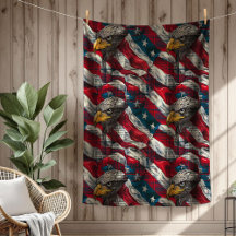 USA Ruhmdecke Adler und Flagge für den 4. Juli