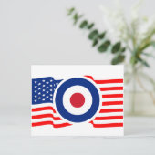 USA-Rundel-Ziel-Grafik Postkarte (Stehend Vorderseite)