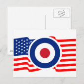 USA-Rundel-Ziel-Grafik Postkarte (Vorne/Hinten)