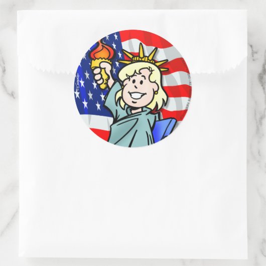 USA RUNDER AUFKLEBER (Tasche)