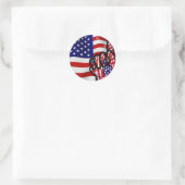 USA!_ RUNDER AUFKLEBER (Tasche)