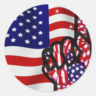 USA!_ RUNDER AUFKLEBER