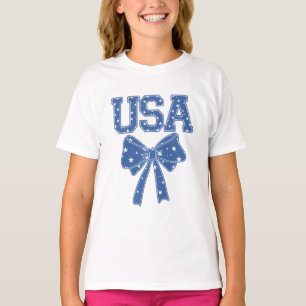 USA-Schleife Patriotische Kokette 4. Juli T-Shirt