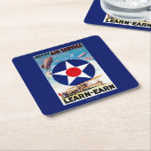 USA - Schließen Sie sich dem Fluglinienverkehr Rechteckiger Pappuntersetzer (angewinkelt)