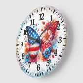 USA-Schmetterling Große Wanduhr (Winkel)