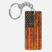 USA-Schmutz-amerikanische Flagge Schlüsselanhänger (Vorderseite links)