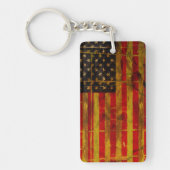 USA-Schmutz-amerikanische Flagge Schlüsselanhänger (Vorderseite)