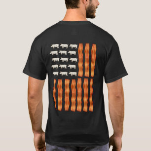 USA-Schweinefleisch-Wimpel-Schwein-Vintage T-Shirt