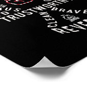 Usa-Scouting-Amerikanische-Flagge-Scouting-Gesetz Poster (Ecke)