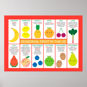 USA Seasonal Fruchtdiagramm Poster