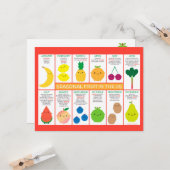 USA Seasonal Fruchtdiagramm Postkarte (Vorderseite/Rückseite Beispiel)