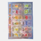 USA Seasonal Fruits Chart Postcard Geschirrtuch (Vertikal)