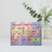 USA Seasonal Fruits Chart Postcard Postkarte (Stehend Vorderseite)