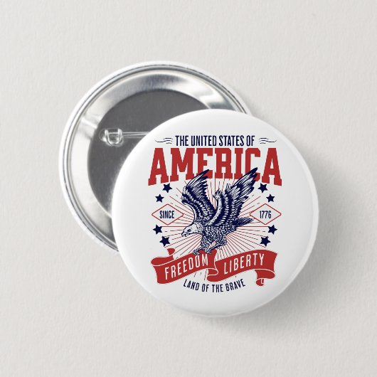 USA seit 1776 - 4. Juli Button (Vorne & Hinten)