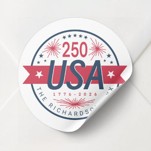 USA-Semi-Quincentennial 250. Jahrestag Amerikas Runder Aufkleber