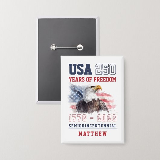 USA-Semi-Quinzentennial Amerikas 250. Jubiläum Button (Vorderseite/Rückseite)