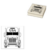 USA Semi Truck Rubber Briefmarke Gummistempel (Stempel)