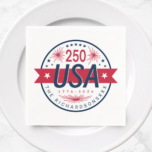 USA-Semiquincentennial 250. Jahrestag Amerikas Serviette