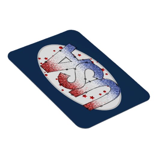 USA Shimmer und Stars Word Art Magnet (Rechte Seite)