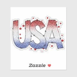 USA Shimmer und Stars Word Art Vinyl Aufkleber