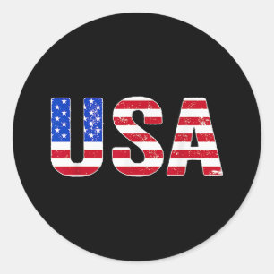USA Shirt Patriotische amerikanische Flagge Männer Runder Aufkleber