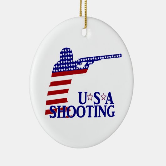 USA Shooting (Red White and Blue Rifle) Keramik Ornament (Rechts)