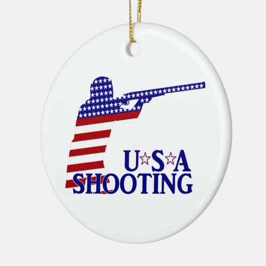 USA Shooting (Red White and Blue Rifle) Keramik Ornament (Links)