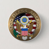 USA Siegel - Gott segne Amerika Button (Vorderseite)