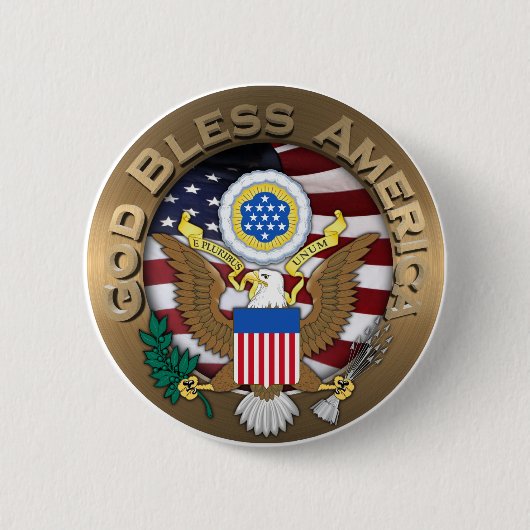 USA Siegel - Gott segne Amerika Button (Vorderseite)