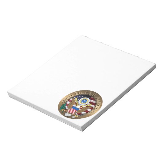 USA Siegel - Gott segne Amerika Notizblock (Rotiert)