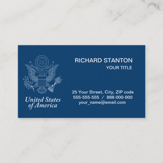 USA-Siegel Visitenkarte (Vorderseite)