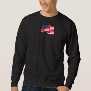 USA Signature Flag American Flag Pole for Patrioti Sweatshirt