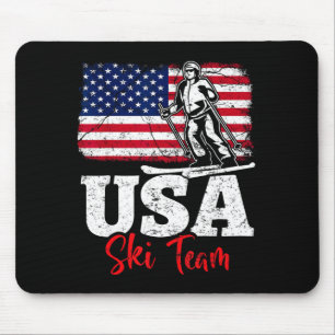 USA-Ski-Team Amerika Skifahren Wintersport Skifahr Mousepad