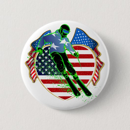 USA SKIING BUTTON (Vorderseite)