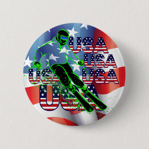 USA SKIING BUTTON