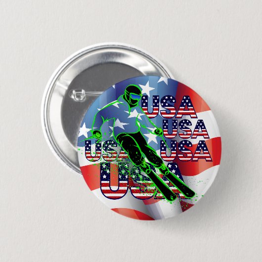 USA SKIING BUTTON (Vorne & Hinten)
