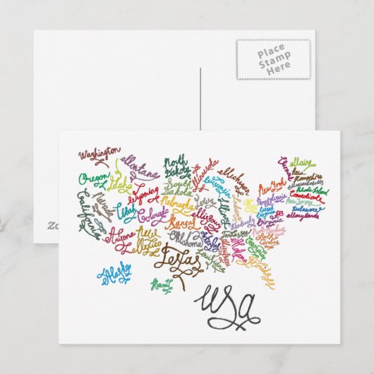 USA Skripttext-Karte Postkarte (Vorne/Hinten)