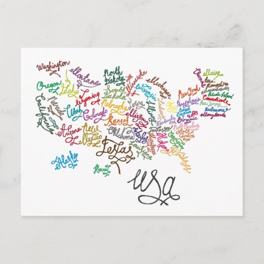 USA Skripttext-Karte Postkarte (Vorderseite)