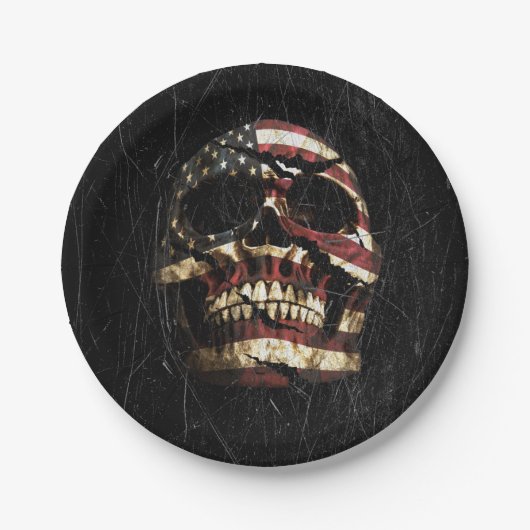 USA Skull Pappteller (Vorderseite)