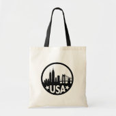 USA Skyline-Silhouette Tragetasche (Vorne)