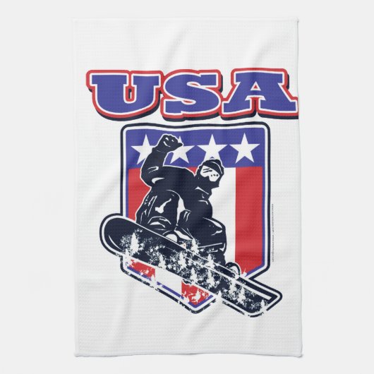 USA Snowboarding Küchentuch (Vertikal)
