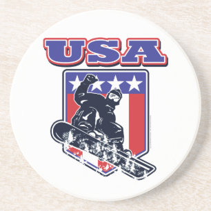 USA Snowboarding Sandstein Untersetzer