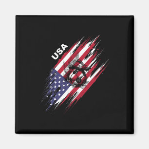 Usa Soccer American Flag Football  Magnet