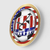 USA Soccer Ball Große Wanduhr (Winkel)