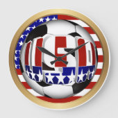 USA Soccer Ball Große Wanduhr (Vorderseite)