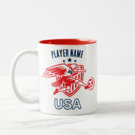 USA Soccer Eagle National Team Patriotic Action Zweifarbige Tasse