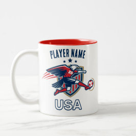 USA Soccer Eagle National Team Patriotic Action Zweifarbige Tasse