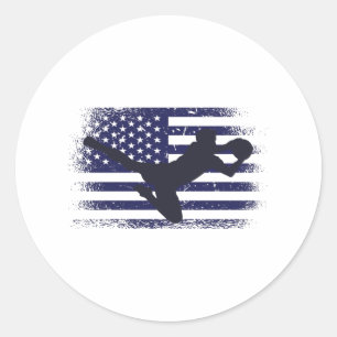 USA Soccer Fan Jersey Shirt American Flag Runder Aufkleber
