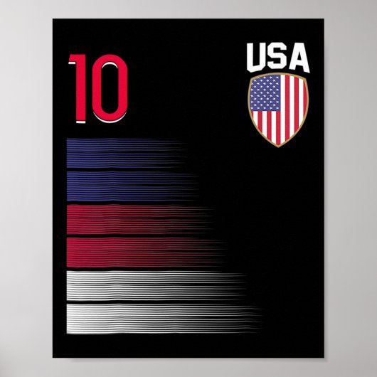 Usa Soccer Ll Flaggen Trikot Poster (Vorne)